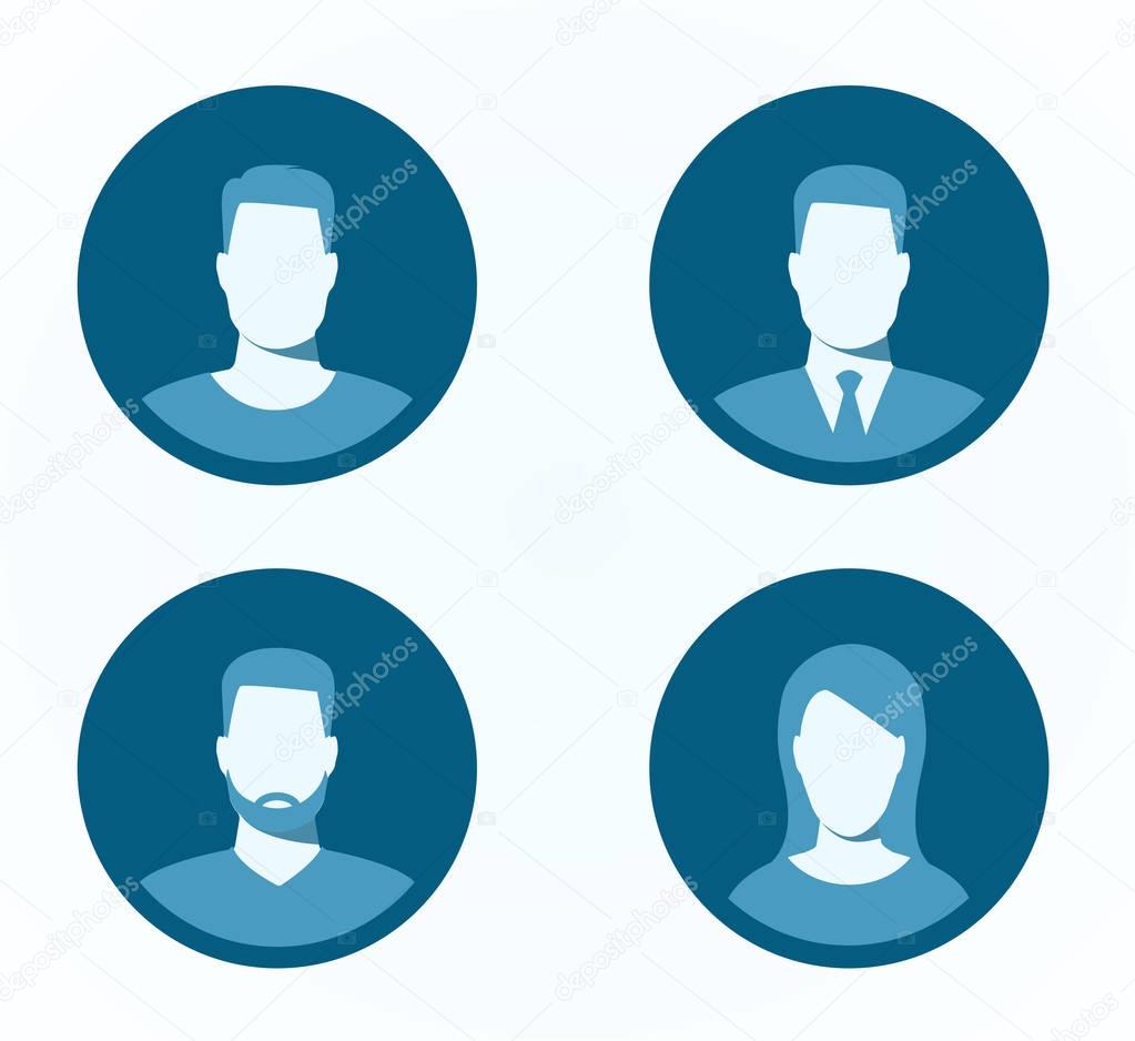 Set of profile icons