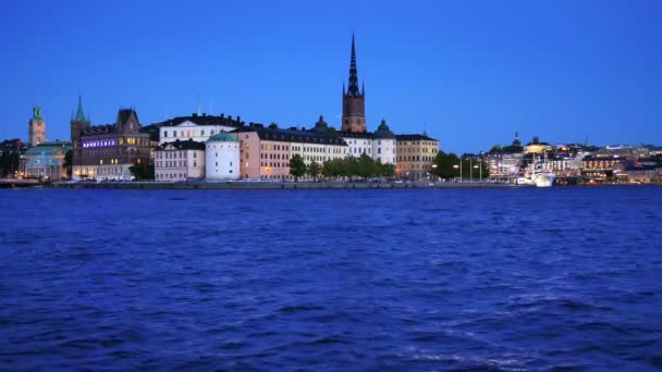 Stockholm, Szwecja w nocy — Wideo stockowe