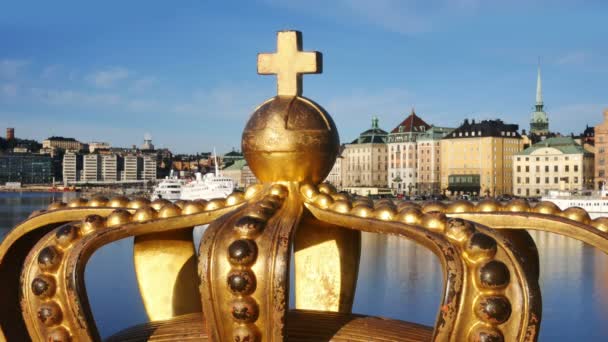Stoccolma vista con corona — Video Stock