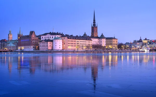 Stockholm şehir alacakaranlıkta — Stok fotoğraf