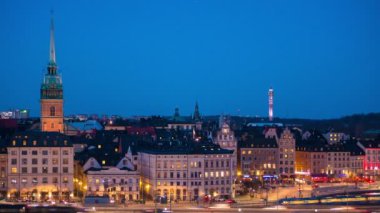 Stockholm şehir alacakaranlıkta