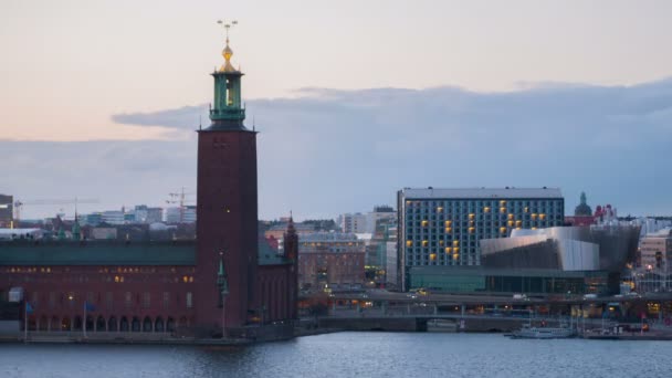 时间流逝的斯德哥尔摩城市景观 — 图库视频影像