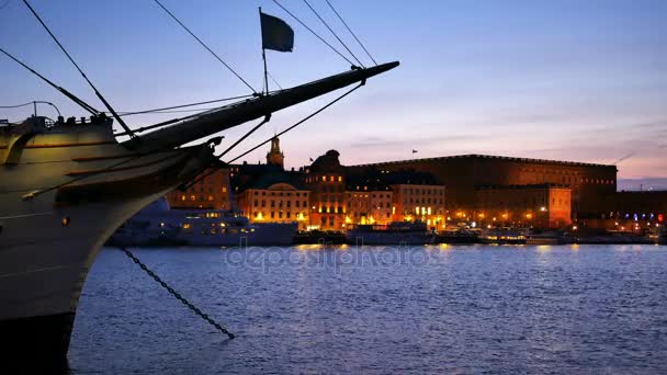 Panorama i stockholm city — Stockvideo
