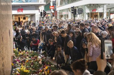 Stockholm, İsveç - 09 Nisan 2017: Stockholm çiçek ustalara saygı,