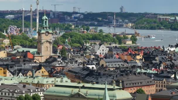 Skyline van stockholm city — Stockvideo