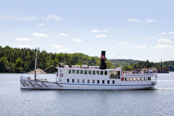 Oldtimer-Dampfer auf dem See Maelaren — Stockfoto