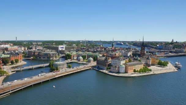 斯德哥尔摩市的天际线 — 图库视频影像