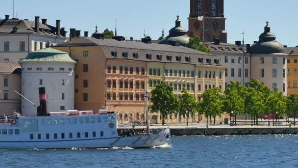 Skyline i stockholm city — Stockvideo