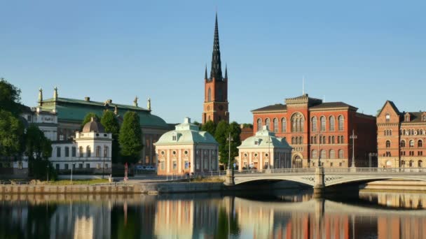 Видом на місто Стокгольм — стокове відео