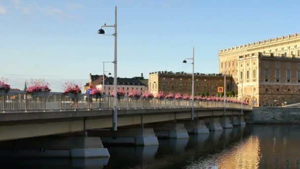 Koninklijk paleis in Stockholm — Stockvideo