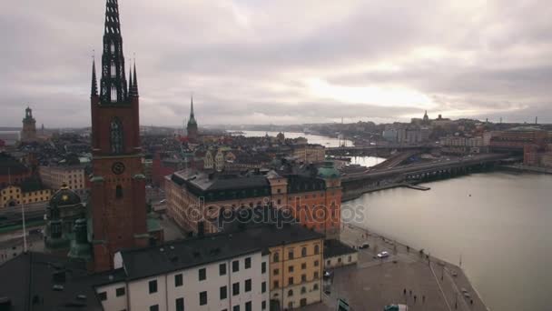 General View Stockholm City — Stock Video