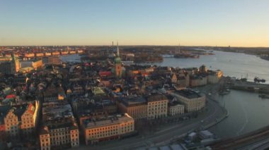 Stockholm şehrinin havadan görünümü 