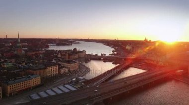 Stockholm şehrinin havadan görünümü 