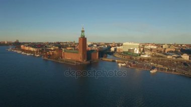 Stockholm şehrinin havadan görünümü 