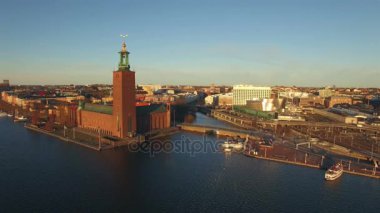 Stockholm şehrinin havadan görünümü 