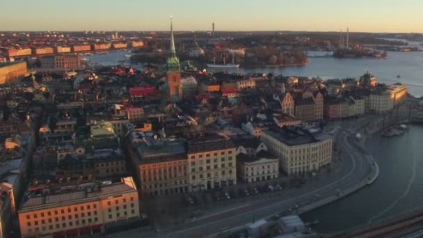 Aerial View Stockholm City — Stock Video