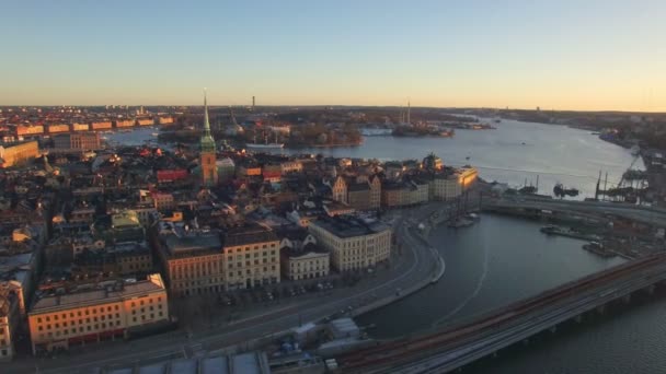 Vista Aérea Cidade Estocolmo — Vídeo de Stock