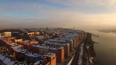 Stockholm şehrinin havadan görünümü 