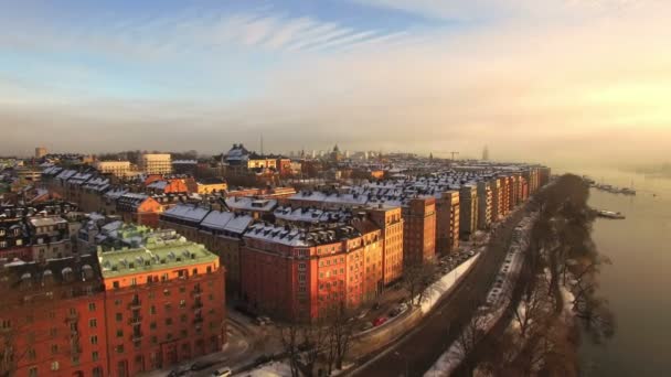 Luchtfoto Van Stockholm City — Stockvideo