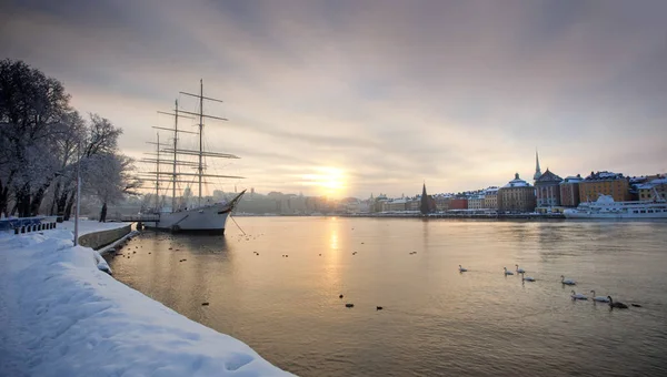 Stockholm, Zweden in de winter — Stockfoto