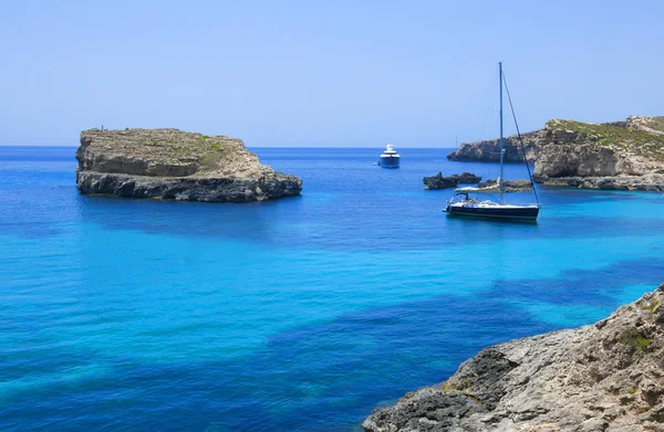 Piękny krajobraz Blue Lagoon Malty — Zdjęcie stockowe