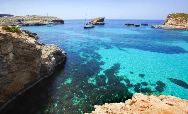 Krásná krajina modré laguny Malta — Stock fotografie