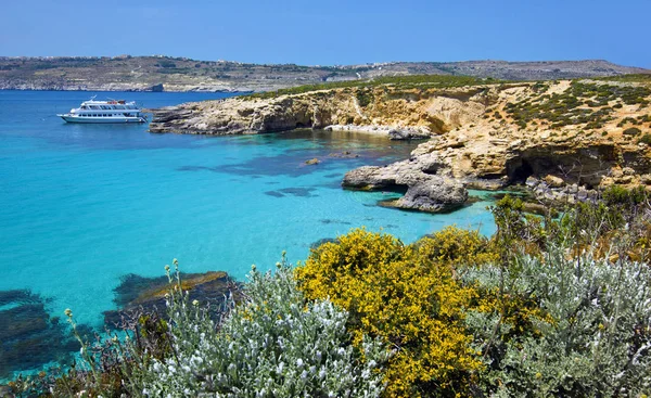 Prachtige landschap van blauwe lagune van Malta — Stockfoto