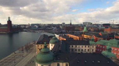 Stockholm şehrinin havadan görünümü 
