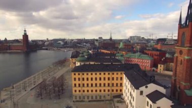 Stockholm şehrinin havadan görünümü 
