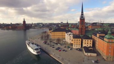 Stockholm şehrinin havadan görünümü 