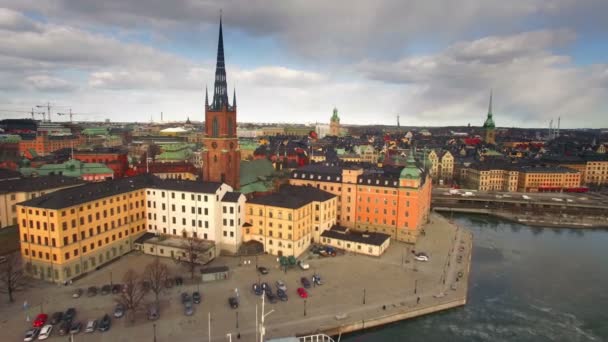 Aerial View Stockholm City — Stock Video