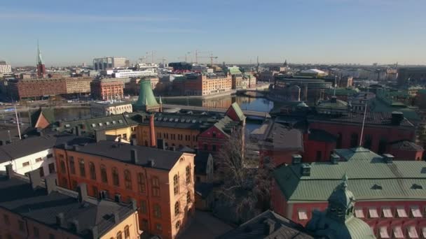 Aerial View Stockholm City — Stock Video