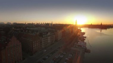 Stockholm şehrinin havadan görünümü 