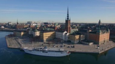 Stockholm şehrinin havadan görünümü 