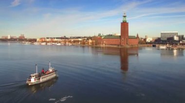 Stockholm şehrinin havadan görünümü 