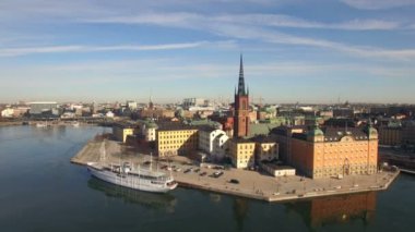 Stockholm şehrinin havadan görünümü 