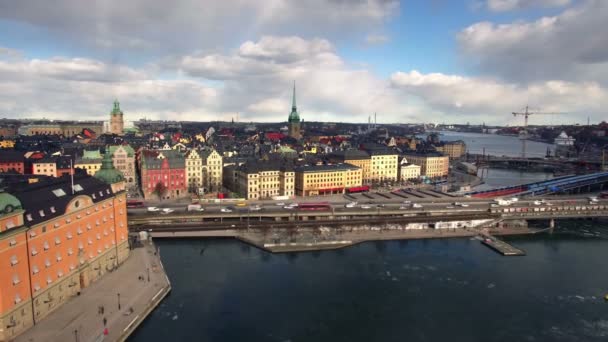 Vista Aérea Ciudad Estocolmo — Vídeos de Stock