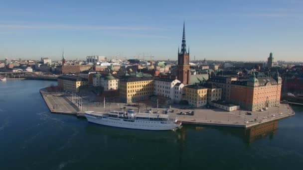 Aerial View Stockholm City — Stock Video