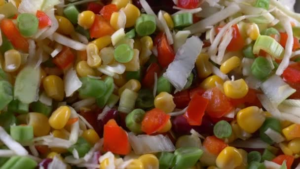 Gros Plan Sur Une Variété Salades Vertes — Video