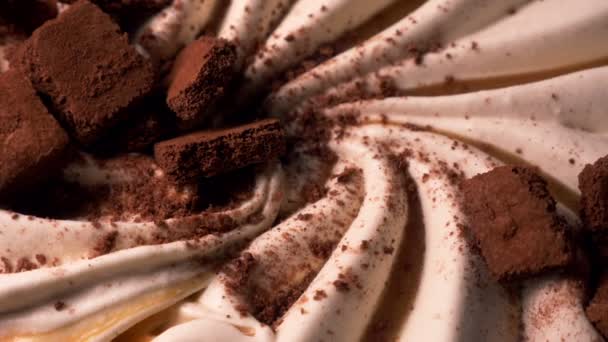 Delicioso Helado Chocolate Para Postre — Vídeos de Stock