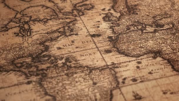 Vieille carte du monde, gros plan 