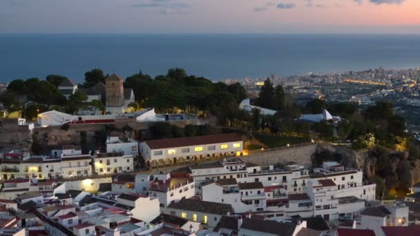 Село Міхас Андалусії Білими Будинками Іспанія — стокове відео