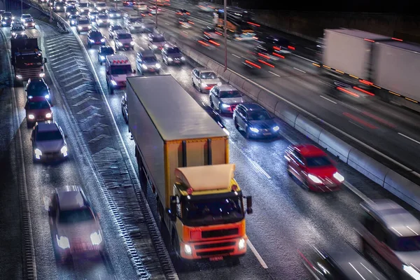 Stockholm Bei Nacht Straßenverkehr — Stockfoto