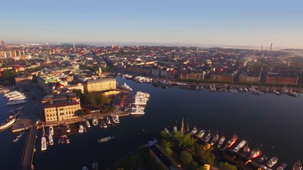 Aerial View Stockholm City — Stock Video