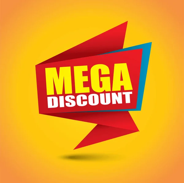 Bannière de bulle de prix discount Mega - couleur rouge vif — Image vectorielle
