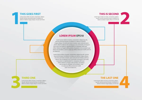 Színes kerek design és számozási beállítások sablon infographics — Stock Vector