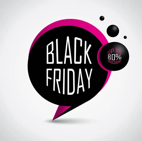 Black Friday venda banner - bolha de desconto em cores vibrantes — Vetor de Stock