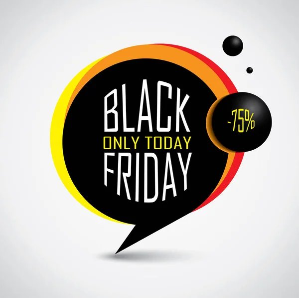 Black Friday venda banner - bolha de desconto em cores vibrantes — Vetor de Stock