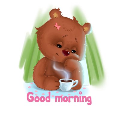 Ayı anne sabah kahvesiyle oturmaktan yoruldu..