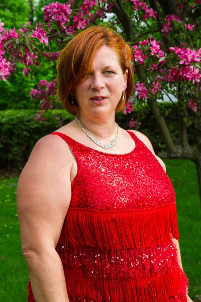 Donna piuttosto sovrappeso — Foto Stock